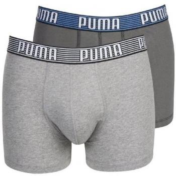Puma Shortboxer Striped - Prenda, color gris oscuro / gris claro, talla XL