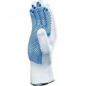 Delta plus guantes textil - Guante tricotado poliamida+pvc galga 13 blanco talla 7