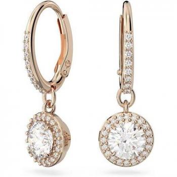 Swarovski Constella Rose Gold Halo Drop Earrings
