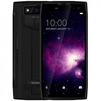 DOOGEE S50-5.7 Pulgadas (relación 18: 9) IP68 Impermeable Smartphone, 2.5GHz Octa-Core 6GB + 64GB, cámaras cuádruples, batería de 5180mAh Carga rápida - Negro