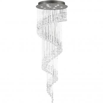 Colgante Colorado Multi-Spiral 9 luces Cromo pulido / Cristal