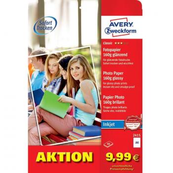 Papel Fotográfico Inkjet A4 160g Brillante 60 Hojas Avery 2573-60