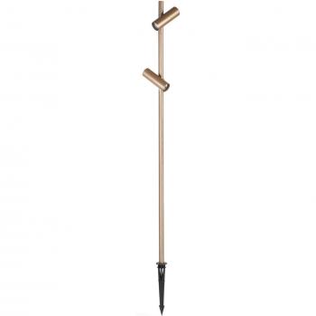 Proyector LED Juncus 2 con piqueta, 3.000 K, marrón