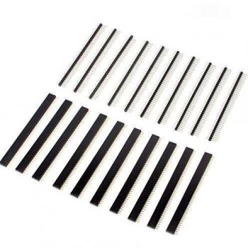 Neuftech® 20 x 2. 54 mm Conector de 40 Pin Pin Header Raya hilera Pin Macho y Hembra encabezado Conector Hembra