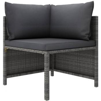 Modular Sectional Corner Sofa with Grey Poly Rattan Cushions