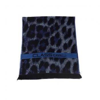 Cavalli Class Blue Wool Scarf