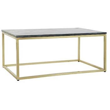 Mesa de Centro DKD Home Decor Mármol Hierro 100 x 61 x 43 cm, Negro Dorado, Multicolor