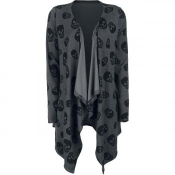 Fashion Victim Skull Cardigan Cardigan Chica Gris L