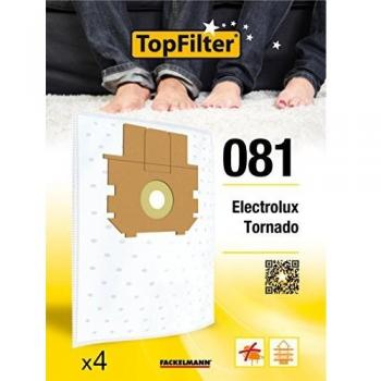 Lote de 4 Sacos Aspirador Electrolux y Tornado TopFilter Premium - Filtración Alta - No Tejido