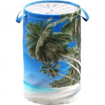 Cesto de Ropa Plegable Redondo 60 Litros con Asas Caribeño