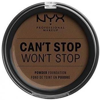 NYX Professional Makeup Polvos de sol Can't Stop Won't Stop Full Coverage Powder Foundation, Acabado mate, Control de brillos, Larga duración, Fórmula vegana, Tono: Deep Cool