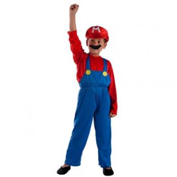 Disfraz Infantil de Fontanero de Videojuego para Niño, Talla 3-5 Años