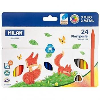Lápices Triangulares milan plastipapel 022t24/ 24 Unidades/Colores Surtidos