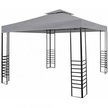 vidaXL Cenador de Jardín Acero 300x300x270 cm Gris Pabellón Estructura Terraza