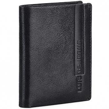 Lois - Cartera de Piel para Hombre, Delgada y Muy Bien compartimentada con Monedero, Billetera y Tarjetero Protección Seguridad RFID 202617, Color Negro