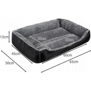 Cama Acolchada para Perros y Gatos 60x40 cm – Con Bordes Elevados, Base Antideslizante y Material Resistente, Ideal para Mascotas Pequeñas y Medianas