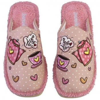 BEREVERE 4416 Zapatillas de casa de mujer rosa 524