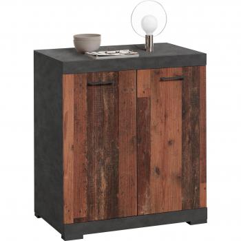 Aparador Bristol 1 XL con 2 puertas y estante interior, dimensiones 80 cm x 89,9 cm x 49,9 cm, color marrón (matera, estilo antiguo oscuro)