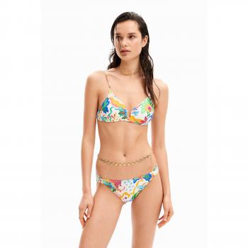 Top bikini bandeau tropical Desigual Jungle para mujer, estampado colorido