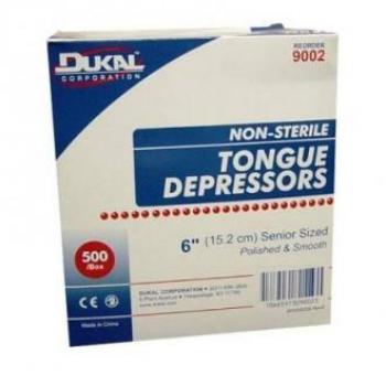 Dukal Non-Sterile Adult Tongue Depressors, 6x3/4, 500 Count