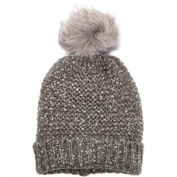PIECES Pcjamilla Hood, Gorro de Punto para Mujer, Gris