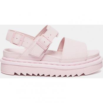 Dr. Martens Sandalias de Plataforma para Mujer en Piel Rosa con Cierre de Hebilla