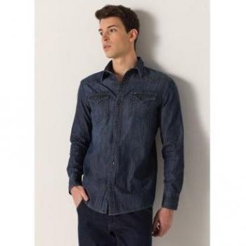 SIX VALVES - Camisa tejana denim de manga larga