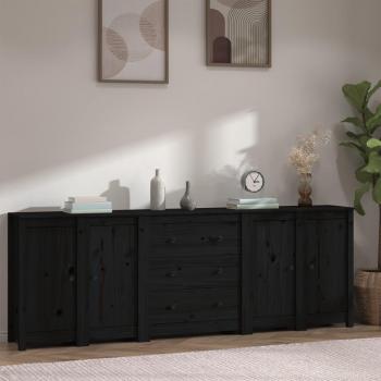 Aparador de madera maciza de pino 230 x 35 x 80 cm, Mueble de Almacenaje de Salón, Armarios con Puertas, Cajón de Madera, Buffet para salón Moderno, Armario