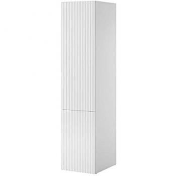 Estantería Charlotte H113, Cerrable con Puertas, Aglomerado Laminado y MDF, 199x45x56cm, Blanco