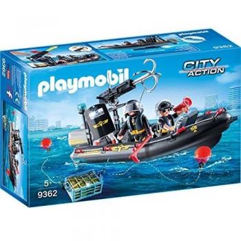 PLAYMOBIL City Action Lancha de las Fuerzas Especiales, Flotante, a Partir de 5 Años