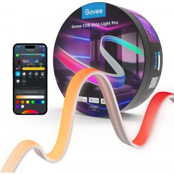 Cinta LED Inteligente Govee COB Pro 3m RGBIC+W Wi-Fi Bluetooth 450lm/m 1260 LEDs/m Interior