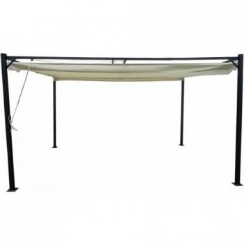 B&G - Pergola De 3 X 3 Metros Tubos Color Antracita Y Techo Beige