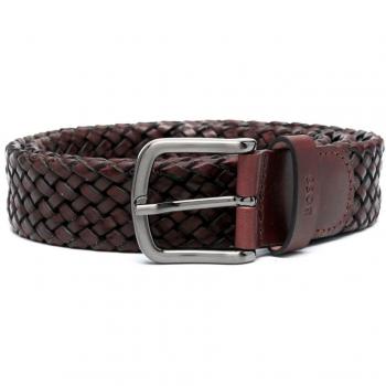 Boss Men's Brown Leather Belt - Size 100 CM Stylish Design