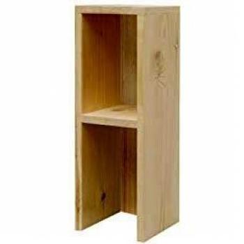 Decowood - Mesa Auxiliar en Madera de Pino Flandes, Natural - 60x20x20cm