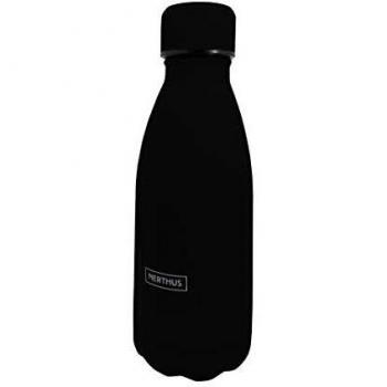 NERTHUS FIH 620 Termo Doble Pared para frios y Calientes Diseño Negra de Acero Inoxidable 350 ml Libre de BPA, Tapon Hermético, 18/8