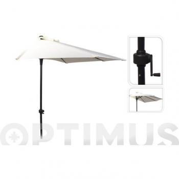 Parasol excéntrico de aluminio color arena 3 x 3 m