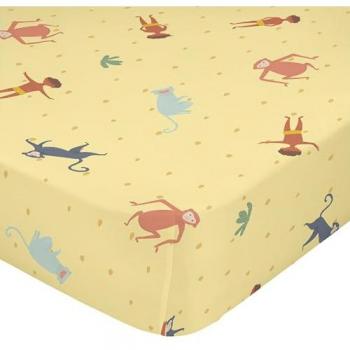 Sábana Bajera Multicolor Jungle Life 105 x 200 x 32 cm, 100% Algodón, Calidad 150