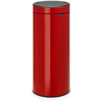 Brabantia Touch Bin Cubo de Basura, 30 litros, Acero Inoxidable, Rojo, 32 x 29.5 x 72 cm