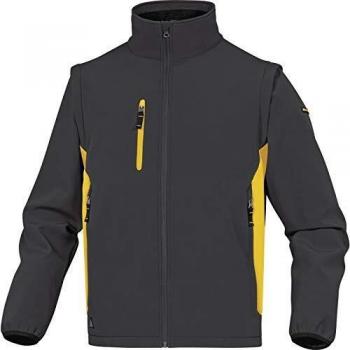 Chaqueta Softshell cremallera antifrio 5 bolsillos grisamarillo TXL