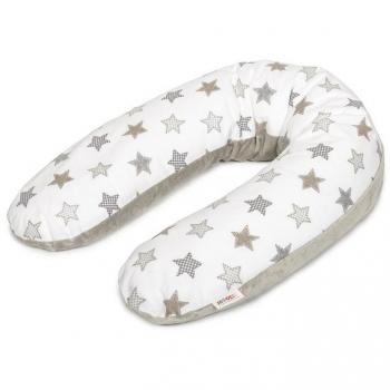 Snoozzz - Cojín de embarazo y lactancia, diseño con estrellas, color gris