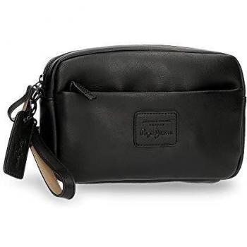 Pepe Jeans Vegan Bolso de Mano Negro 24,5x15x6 cms Piel sintética