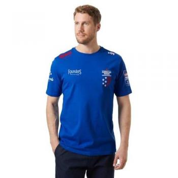 Camiseta de Algodón para Hombre American Magic Azul Real Helly Hansen
