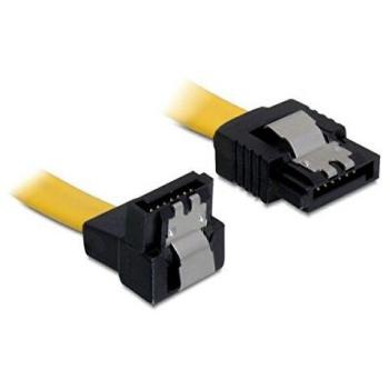 Cable SATA 0.7m M/M Amarillo con Clip de Metal, 6 Gb/s