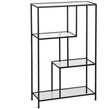 Estantería de Hierro con Cristal Negro 65 x 25 x 110 cm