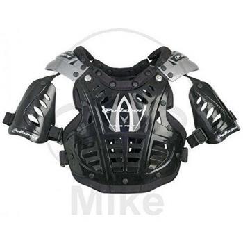 Polisport Peto XP1 Mini para Niños - Protector ergonómico de torso, hombros, brazos y columna en color negro plateado