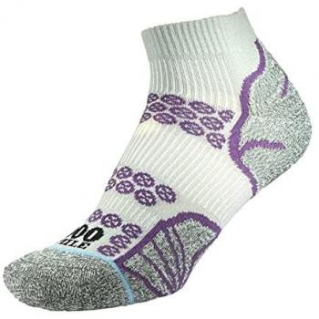 1000 Mile Lite Anklet Double Layer Running Socks - Silver/Purple, Size: Small (UK 6-8.5 Ladies)