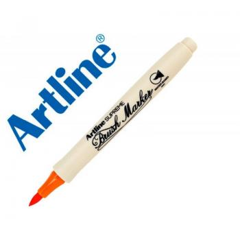 Rotulador Artline Supreme Brush EPFS base de agua punta pincel trazo fino color naranja oscuro