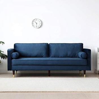 Sofá de terciopelo azul de 3 plazas Concept Usine
