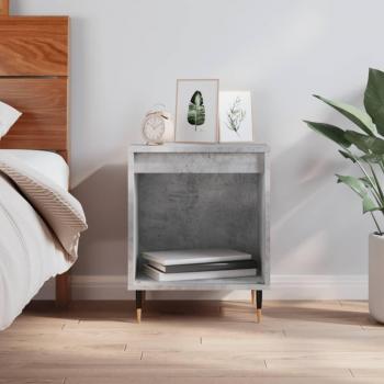 Mesita de noche de hormigón gris 40x35x50 cm Madera multicapa