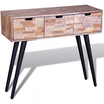 vidaXL Mesa consola de teca reciclada mueble de casa decoración hogar bricolaje